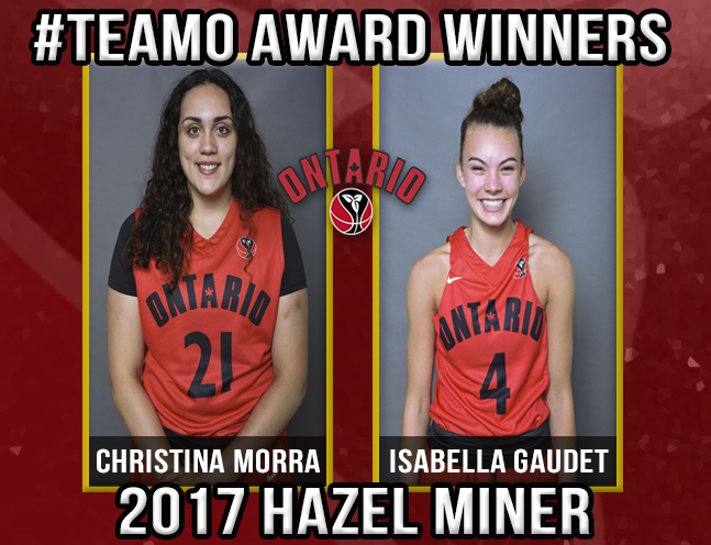 2017 Team Ontario Hazel Miner Award Winners, Christina Morra & Isabella Gaudet